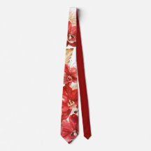 Boho Red Orchid & Dried Grasses Tie
