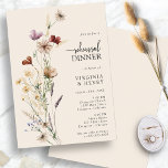 Boho Rehearsal Dinner Invitation<br><div class="desc">Boho Rehearsal Dinner Invitation. This stylish & elegant wedding rehearsal dinner invitation features gorgeous hand-painted watercolor wildflowers arranged as a lovely bouquet perfect for spring,  summer,  or fall weddings. Find matching items in the Boho Wildflower Wedding Collection.</div>