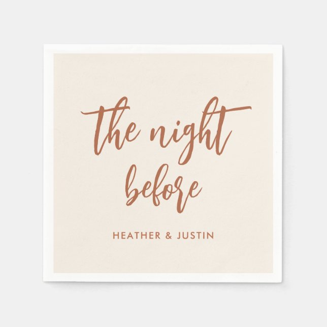 Boho Rehearsal Dinner The Night Before Napkins (Front)