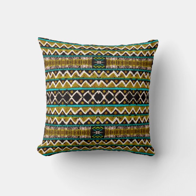 Boho repeat. Geometric seamless embroidery. Decora Cushion (Front)