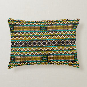 Boho repeat. Geometric seamless embroidery. Decora Decorative Cushion