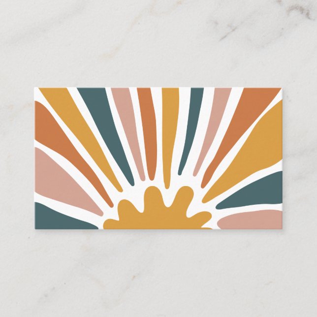 Boho Retro Abstract Business Card (Front)
