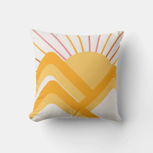 Boho Retro Abstract Landscape Cushion