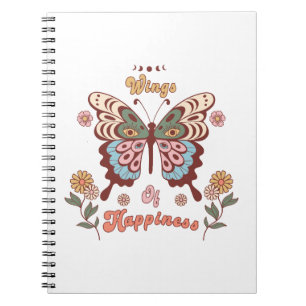 Boho Retro Butterfly Wings Notebook