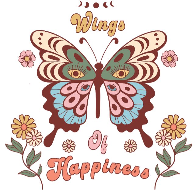 Boho Retro Butterfly Wings T-Shirt (Creator Uploaded)