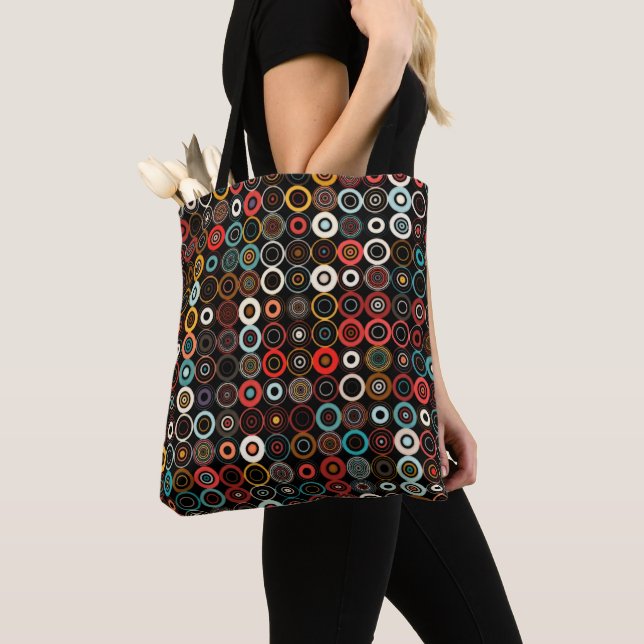 Boho Retro Circle Tote Bag (Close Up)
