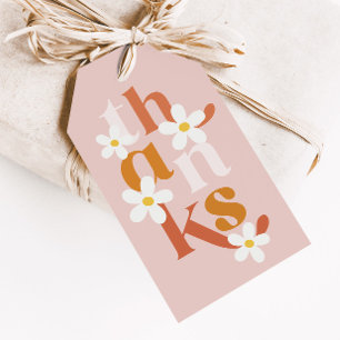 Boho Retro Daisy Birthday Favour Gift Tags