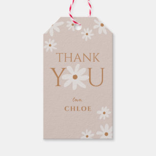 Boho Retro Daisy Thank You Gift Tags