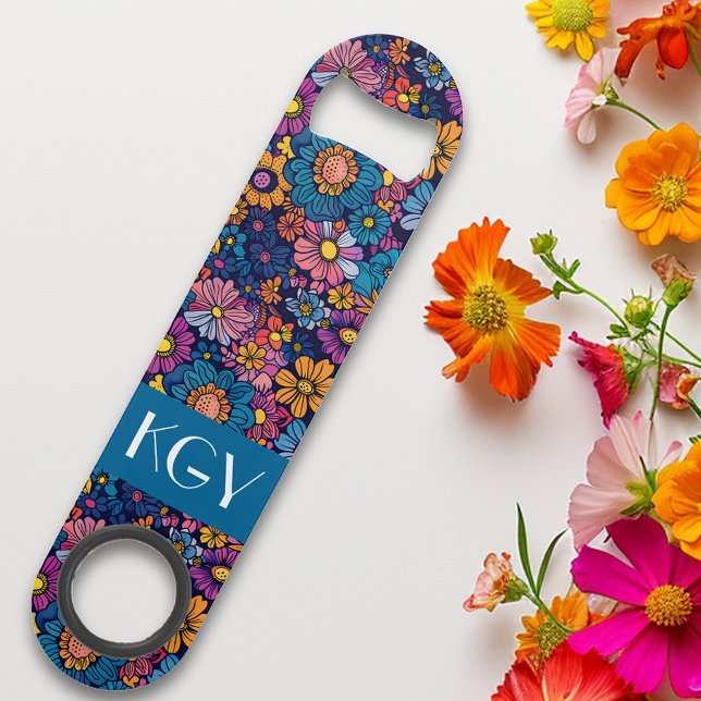 Boho Retro Floral Flower 70s Monogram (Creator Uploaded)