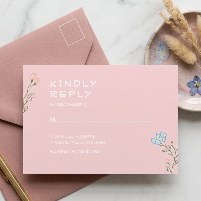 Boho Retro Floral Groovy Bold Classic Wedding  Enclosure Card (Creator Uploaded)