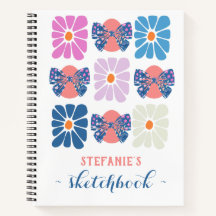 Boho retro floral simple easter name