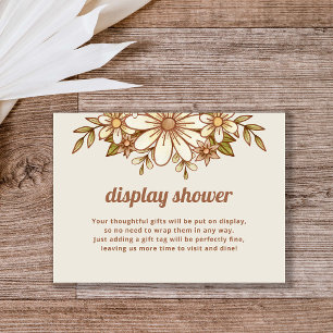 Boho Retro Flowers   Display Shower Unwrapped Gift Enclosure Card