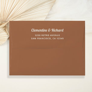 Boho Retro Flowers Wedding Envelope
