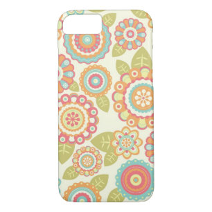 Boho Retro Funky Flowers Floral Pattern (Cream) iPhone 8/7 Case