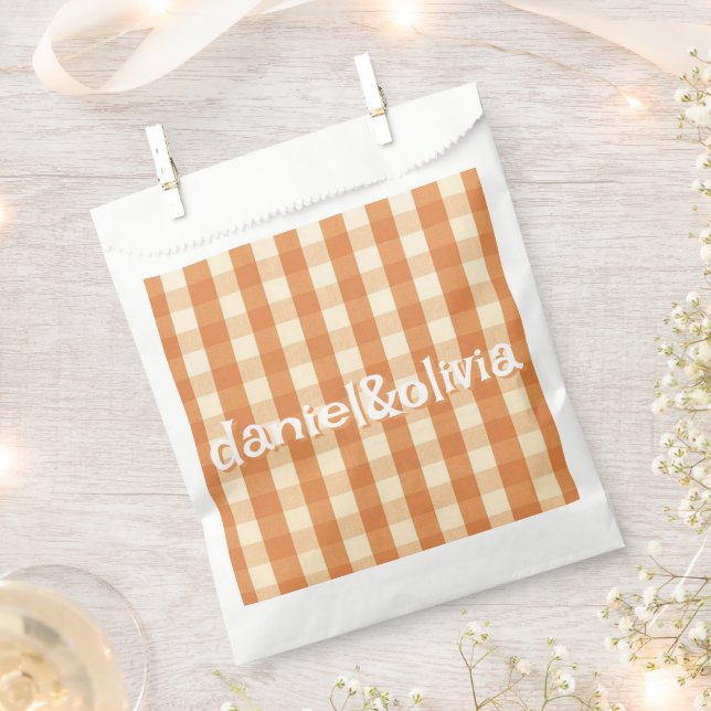 Boho Retro Groovy Colourful Wavy Wedding Favour Bags (Clipped)