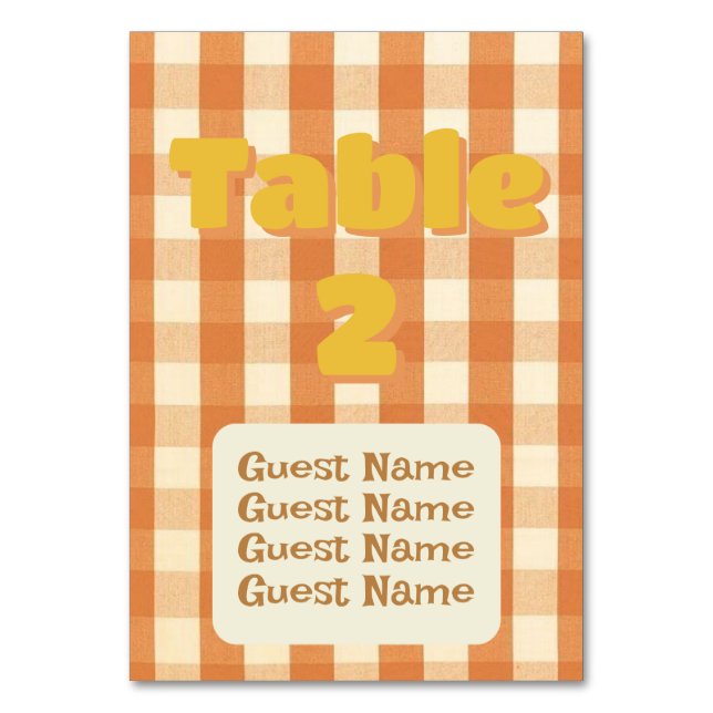 Boho Retro Groovy Colourful Wavy Wedding Table Number (Back)