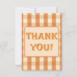 Boho Retro Groovy Colourful Wavy Wedding Thank You Card