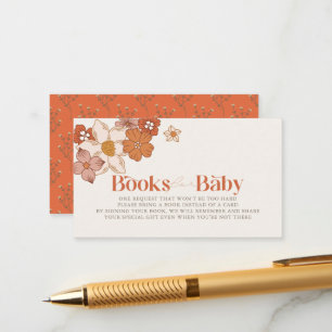 Boho Retro Groovy Floral Girl Book Request Enclosure Card