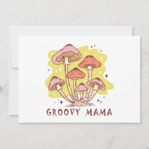Boho Retro Groovy Mama Invitation