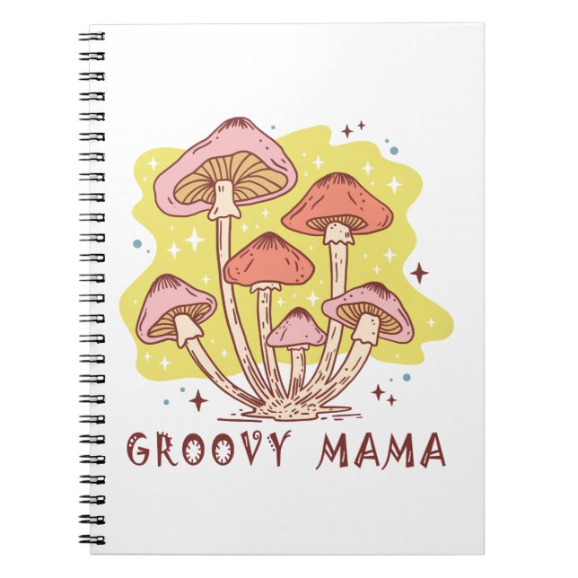 Boho Retro Groovy Mama Notebook (Front)