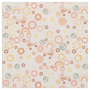 boho retro hippie groovy pastel fabric