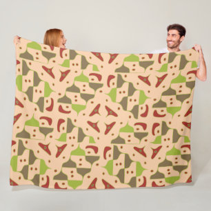Boho Retro Modern Graphic Fleece Blanket