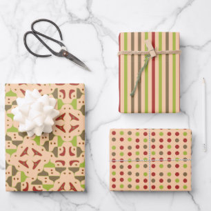 Boho Retro Modern Graphic Wrapping Paper Sheet