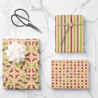 Boho Retro Modern Graphic Wrapping Paper Sheet