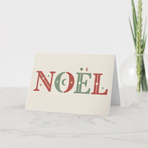 Boho Retro Noel Christmas Holiday Card