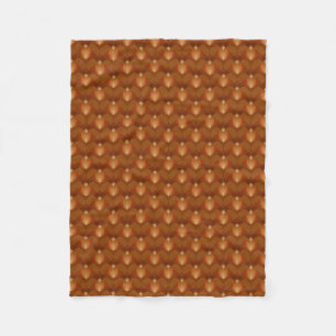 Boho Retro Pattern in 70s Style Fleece Blanket