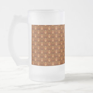 Boho Retro Pattern in 70s Style Frosted Glass Beer Mug