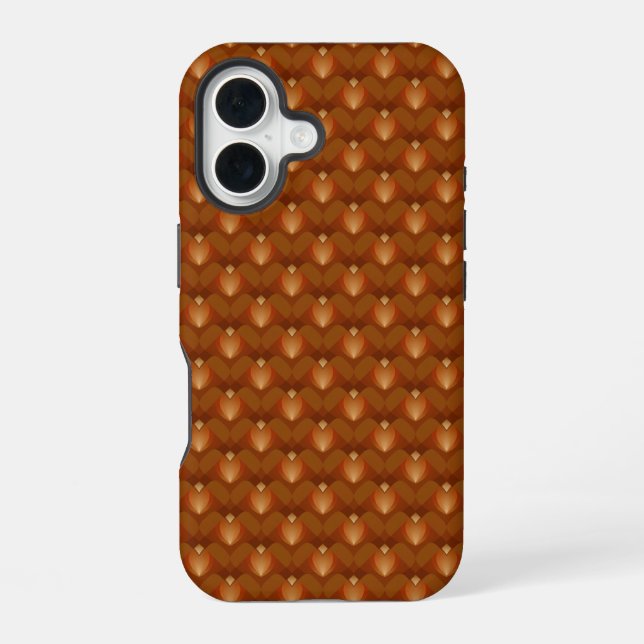 Boho Retro Pattern in 70s Style iPhone 16 Case (Back)