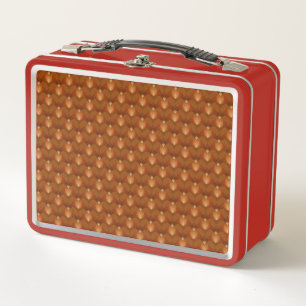 Boho Retro Pattern in 70s Style Metal Lunch Box