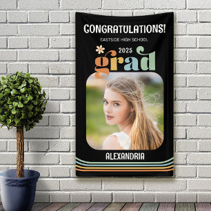 Boho Retro Photo Congratulations Graduate Banner