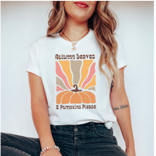 Boho Retro Pumpkin and Fall Season Quote T-Shirt