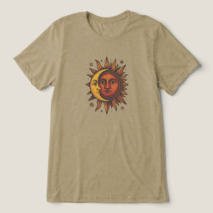 Boho Retro Sun and Moon Unisex Tri-Blend Shirt
