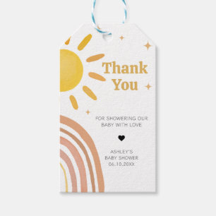 Boho Retro Sunshine Baby Shower Favour Tags