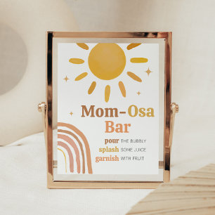 Boho Retro Sunshine Baby Shower Mum Osa Bar Poster