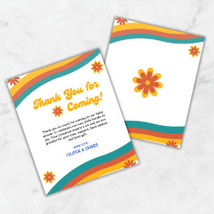 Boho Retro Sunshine Baby Shower Thank You Card