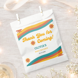Boho Retro Sunshine Thank You Baby Shower  Favour Bags