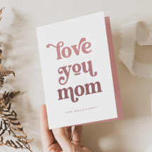 Boho Retro Text | Love you Mum Gradient Pink Photo