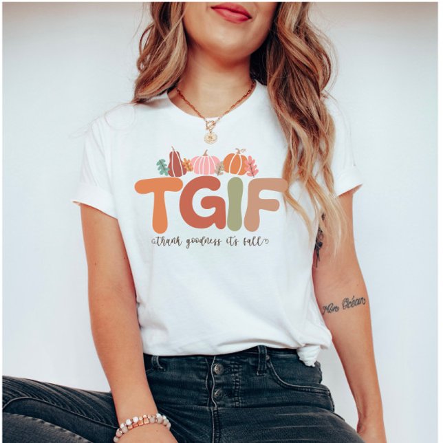 Boho Retro TGIF Fall Quote T-Shirt (Creator Uploaded)