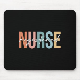 Boho Retro Vintage Registered Nurse Stethoscope Nu Mouse Mat