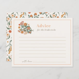 Boho Retro Wildflower Bridal Shower Advice Card