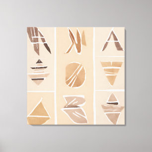 Boho Rock alphabet Botanical art style Modern Canvas Print