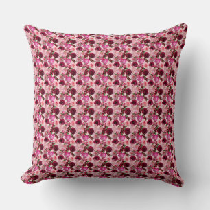 Boho Romantic Deep Floral Meadow Throw Pillow