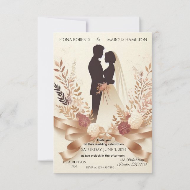 Boho Romantic Floral  Rustic Elegant Wedding RSVP Card (Front)