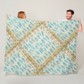 Boho Room Modern Abstract Feather Pattern Fleece Blanket