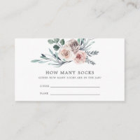 Boho Rose Baby Shower Guess How Many Socks Card