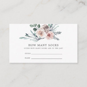 Boho Rose Baby Shower Guess How Many Socks Card